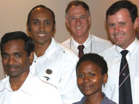 2009 Committee Members (L to R) Selvan Murugan, Clyde September, Theo Schmidt and Noxolo Kunene with Johan van Jaarsveldt